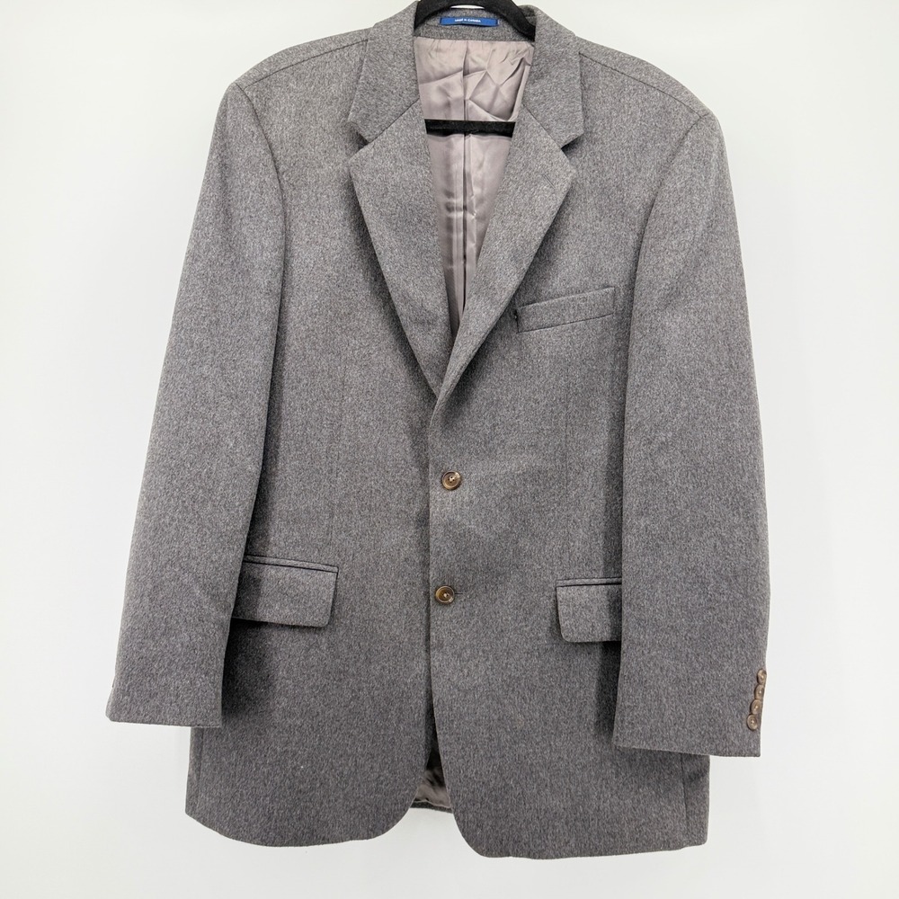 Ralph Ralph Lauren Gray 100% Cashmere Sport Coat Blazer Mens 42T Made in Canada